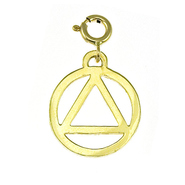 14k Gold Alcoholics Anonymous Necklace, Pendant, Charm #6501