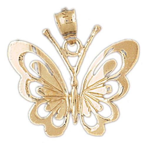 14K GOLD ANIMAL CHARM - BUTTERFLY | Golden-charms.com