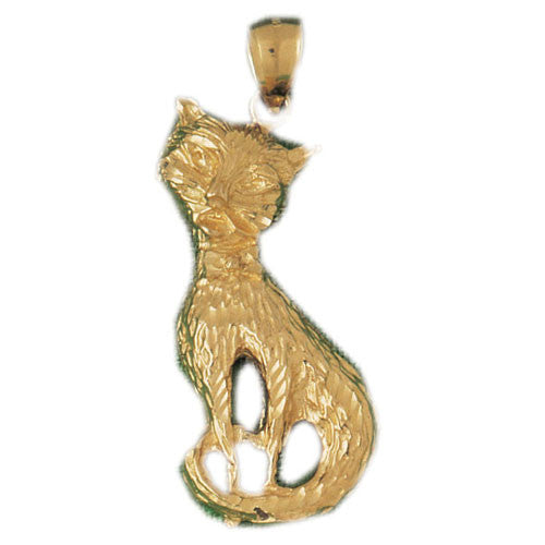 14K GOLD ANIMAL CHARM - CAT #1909