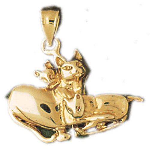 14K GOLD ANIMAL CHARM - CAT #1941