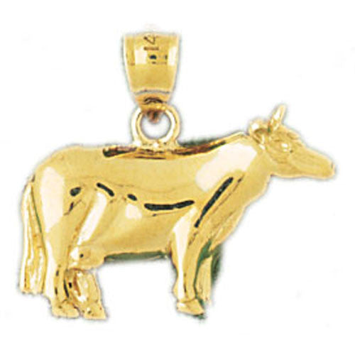 14K GOLD ANIMAL CHARM - COW #2630