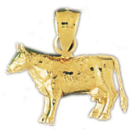 14K GOLD ANIMAL CHARM - COW #2632