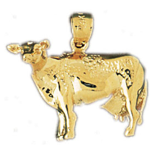 14K GOLD ANIMAL CHARM - COW #2633