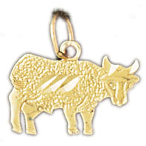 14K GOLD ANIMAL CHARM - COW #2636