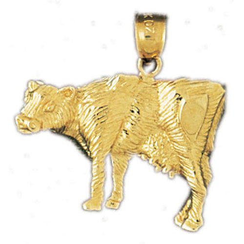 14K GOLD ANIMAL CHARM - COW #2639