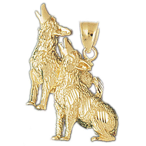 14K GOLD ANIMAL CHARM - COYOTE #2707