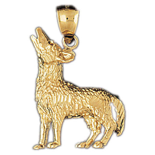 14K GOLD ANIMAL CHARM - COYOTE #2708