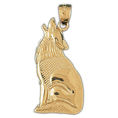 14K GOLD ANIMAL CHARM - COYOTE #2715