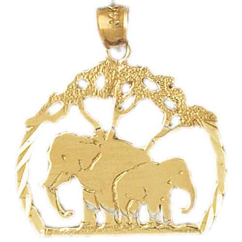 14K GOLD ANIMAL CHARM - ELEPHANT #2335