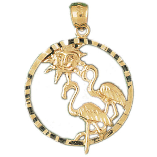14K GOLD ANIMAL CHARM - FLAMINGO #3014