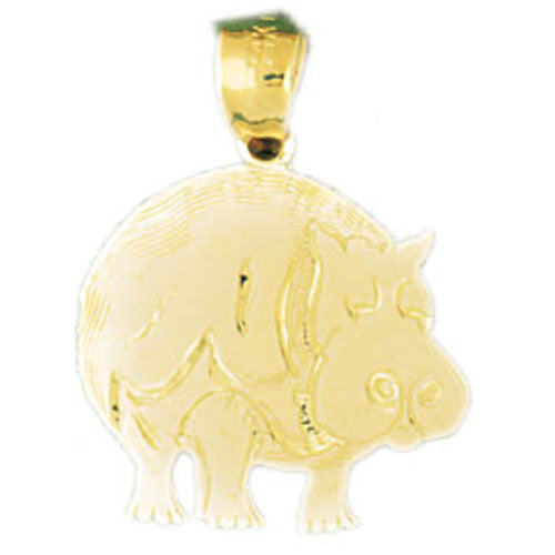 14K GOLD ANIMAL CHARM - HIPPOPOTAMUS #2603