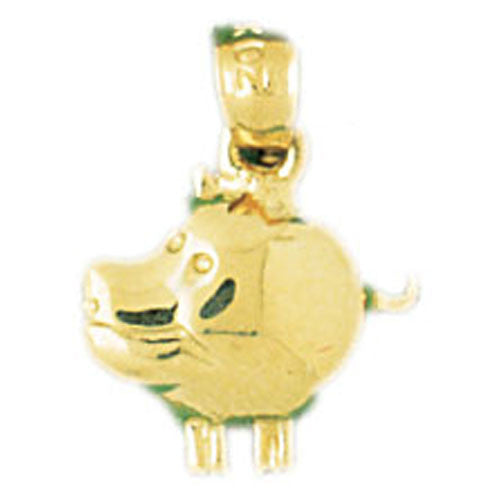 14K GOLD ANIMAL CHARM - HIPPOPOTAMUS #2606