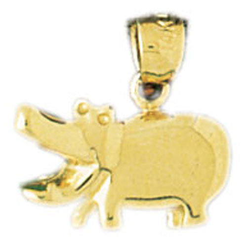 14K GOLD ANIMAL CHARM - HIPPOPOTAMUS #2607