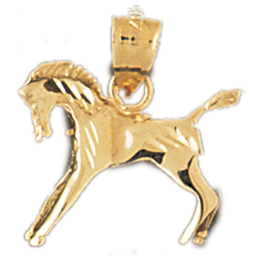 14K GOLD ANIMAL CHARM - HORSE #1819