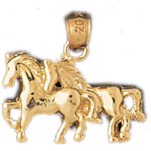 14K GOLD ANIMAL CHARM - HORSE #1829
