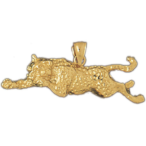 14K GOLD ANIMAL CHARM - LEOPARD #1719