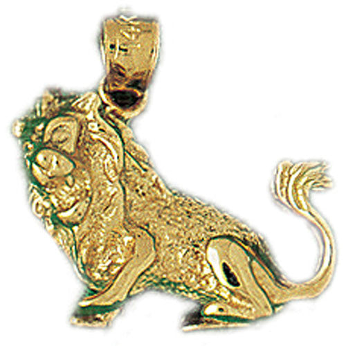 14K GOLD ANIMAL CHARM - LION #1686