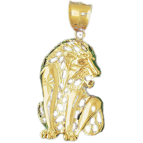 14K GOLD ANIMAL CHARM - LION #1687
