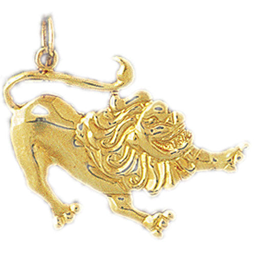 14K GOLD ANIMAL CHARM - LION #1704