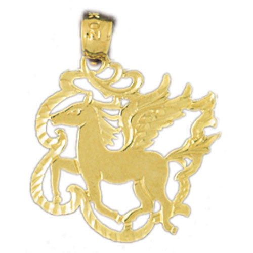 14K GOLD ANIMAL CHARM - PEGASUS #1870