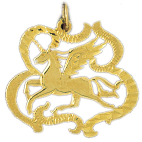14K GOLD ANIMAL CHARM - PEGASUS #1871