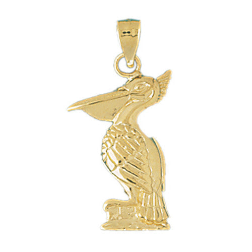 14K GOLD ANIMAL CHARM - PELICAN #1427