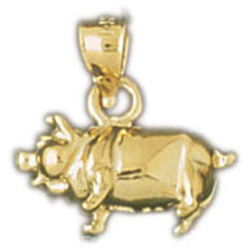 14K GOLD ANIMAL CHARM - PIG #2274
