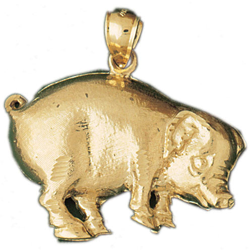 14K GOLD ANIMAL CHARM - PIG #2556