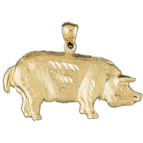 14K GOLD ANIMAL CHARM - PIG #2557