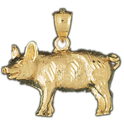 14K GOLD ANIMAL CHARM - PIG #2558