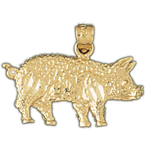 14K GOLD ANIMAL CHARM - PIG #2563