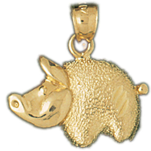 14K GOLD ANIMAL CHARM - PIG #2564