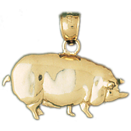 14K GOLD ANIMAL CHARM - PIG #2565