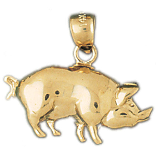 14K GOLD ANIMAL CHARM - PIG #2566