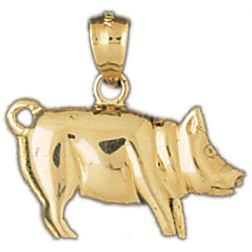 14K GOLD ANIMAL CHARM - PIG #2567