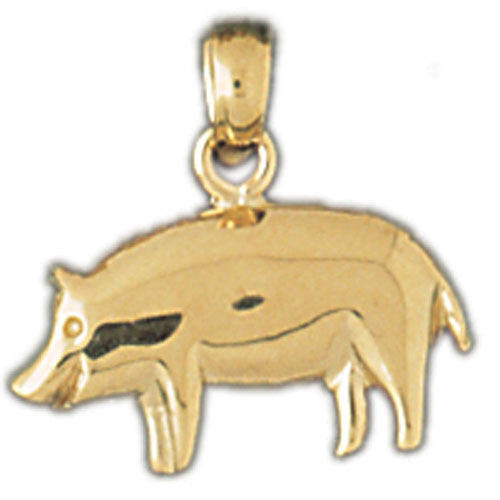 14K GOLD ANIMAL CHARM - PIG #2568