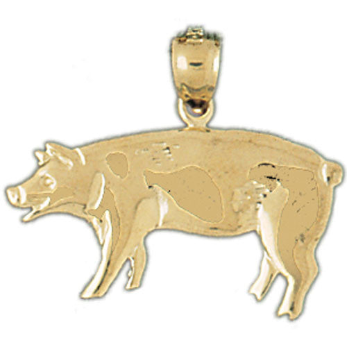 14K GOLD ANIMAL CHARM - PIG #2570