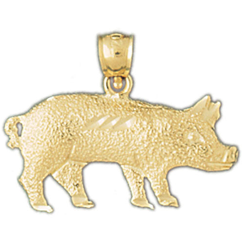 14K GOLD ANIMAL CHARM - PIG #2571