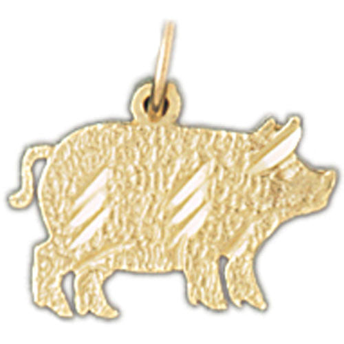 14K GOLD ANIMAL CHARM - PIG #2572