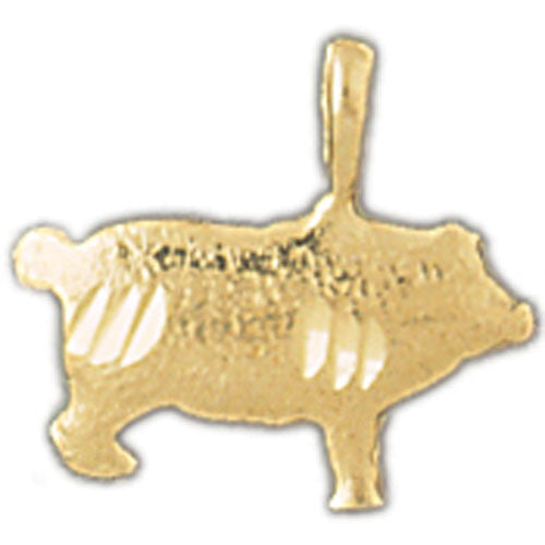 14K GOLD ANIMAL CHARM - PIG #2573