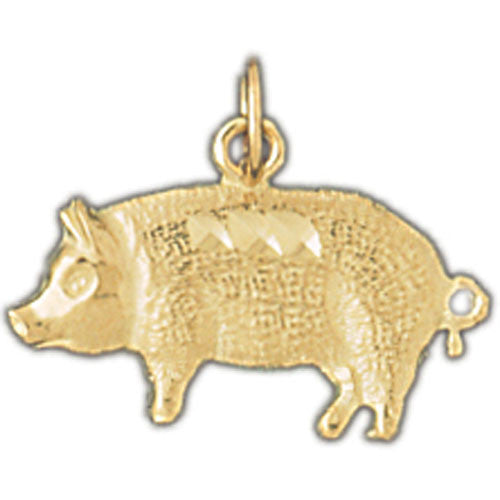 14K GOLD ANIMAL CHARM - PIG #2574