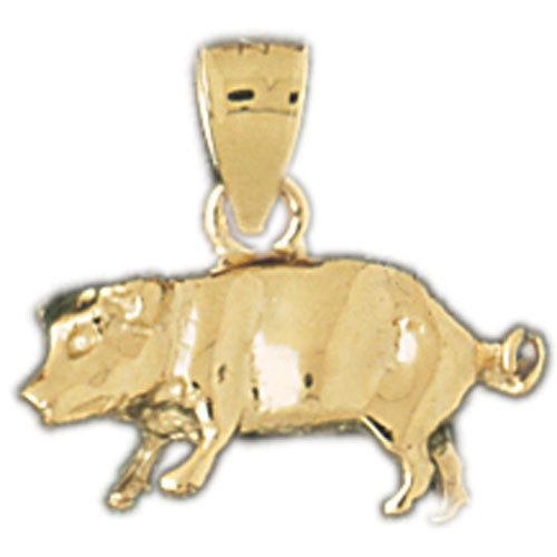 14K GOLD ANIMAL CHARM - PIG #2575