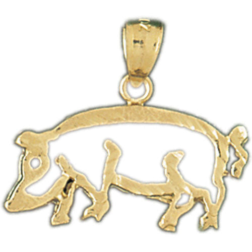 14K GOLD ANIMAL CHARM - PIG #2576