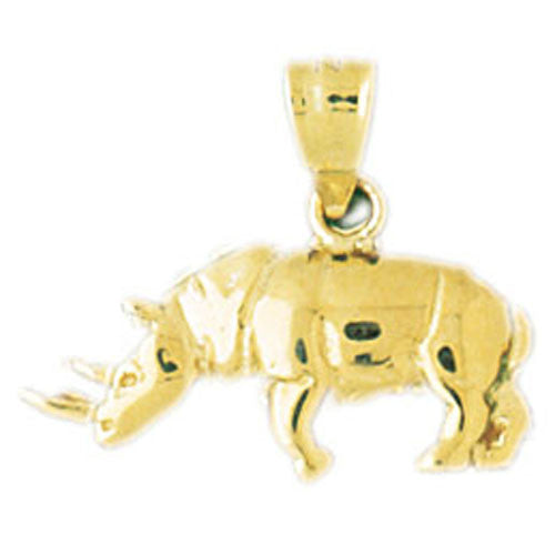 14K GOLD ANIMAL CHARM - RHINO #2594