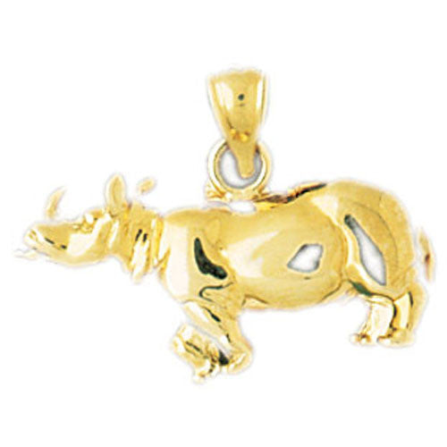 14K GOLD ANIMAL CHARM - RHINO #2596