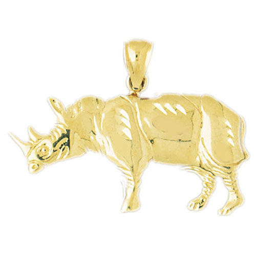 14K GOLD ANIMAL CHARM - RHINO #2597