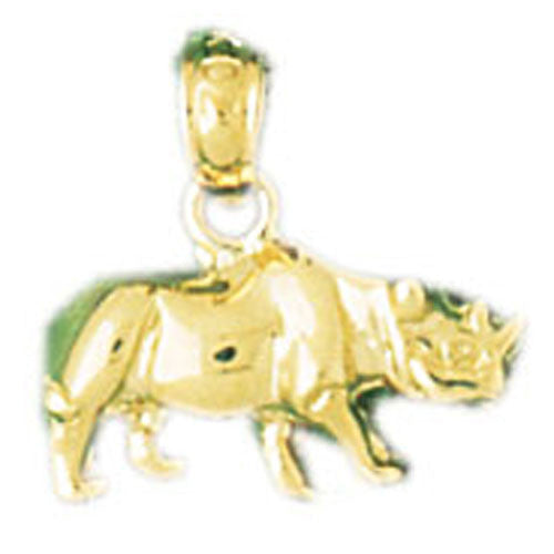 14K GOLD ANIMAL CHARM - RHINO #2598