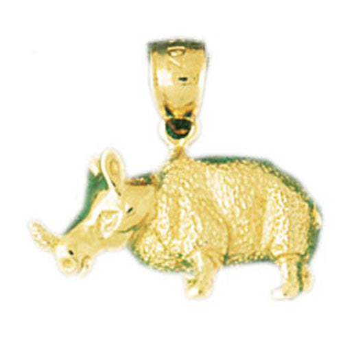 14K GOLD ANIMAL CHARM - RHINO #2600