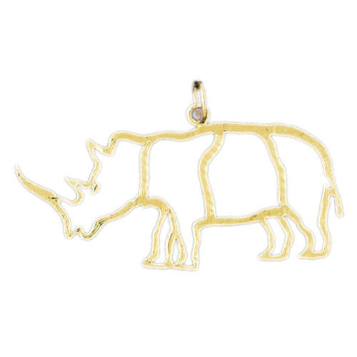 14K GOLD ANIMAL CHARM - RHINO #2602