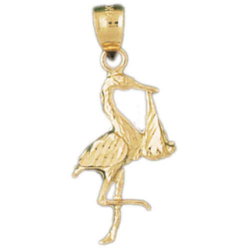 14K GOLD ANIMAL CHARM - STORK #3019